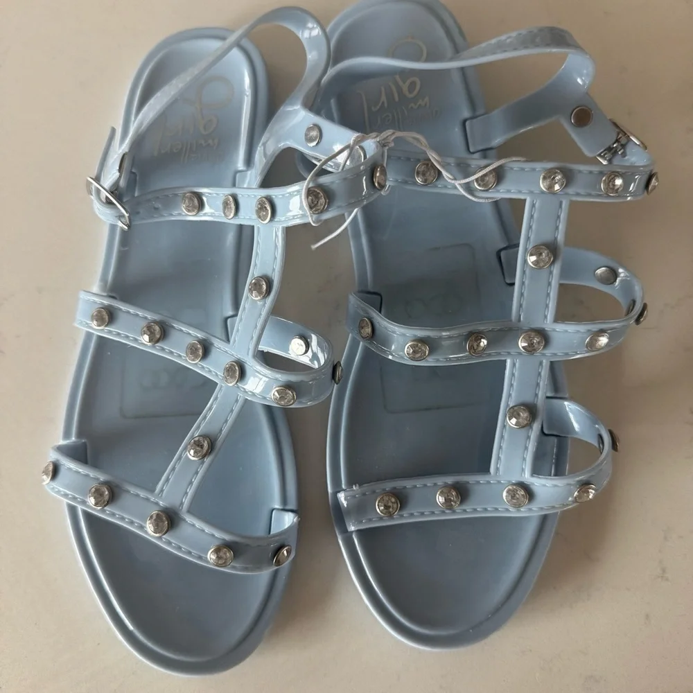 New Olivia Miller Girls blue sandals with rhinestones Size: 5